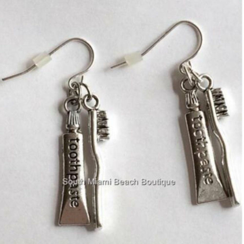 Dental Earrings Tooth Brush Dentist Hygienist Gift